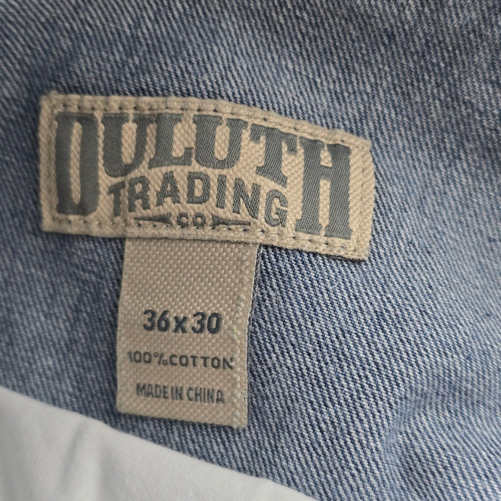 Duluth Trading Co Mens Jeans 36x30 Blue Denim Straight‎ Fit Cotton Work Casual - Picture 7 of 9